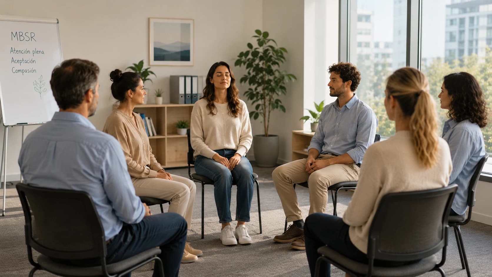 Sesión de MBSR en empresa